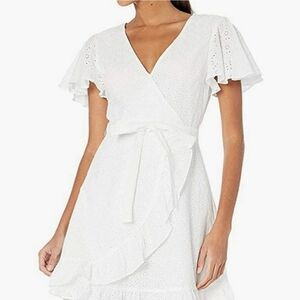 NEW Jack By BB Dakota Easy on the Eyelet Faux Wrap Dress Summer Flirty Vacay